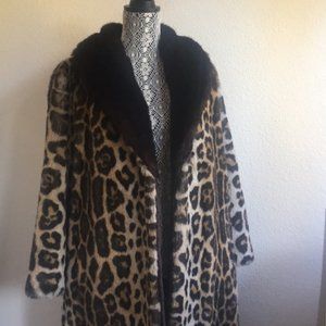 Vintage Leopard Print Faux Fur Jacket